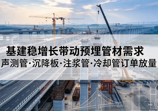 淮滨基建稳增长带动预埋监测管材需求，声测管、沉降板、注浆管订单持续放量